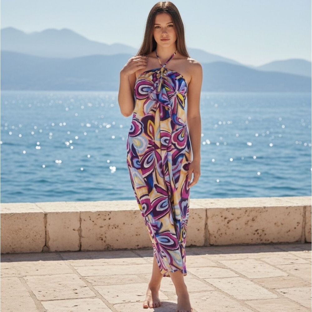 Tiki palm beach dress